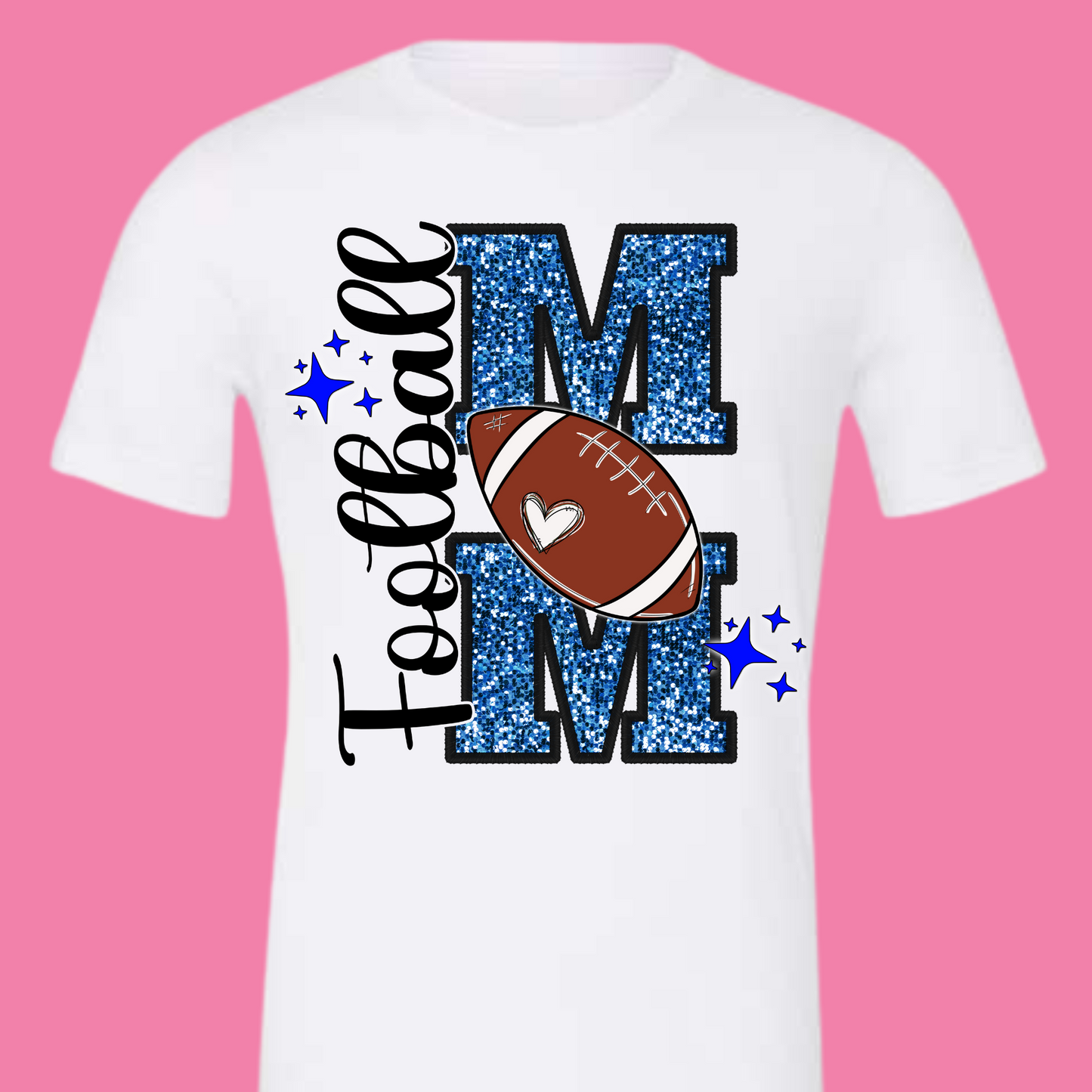 Blue Football Mom Tee