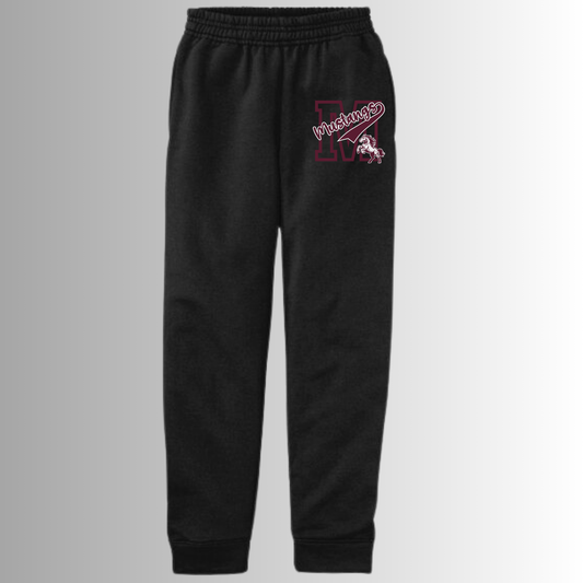Black Sweatpants w/ Maroon Mustangs