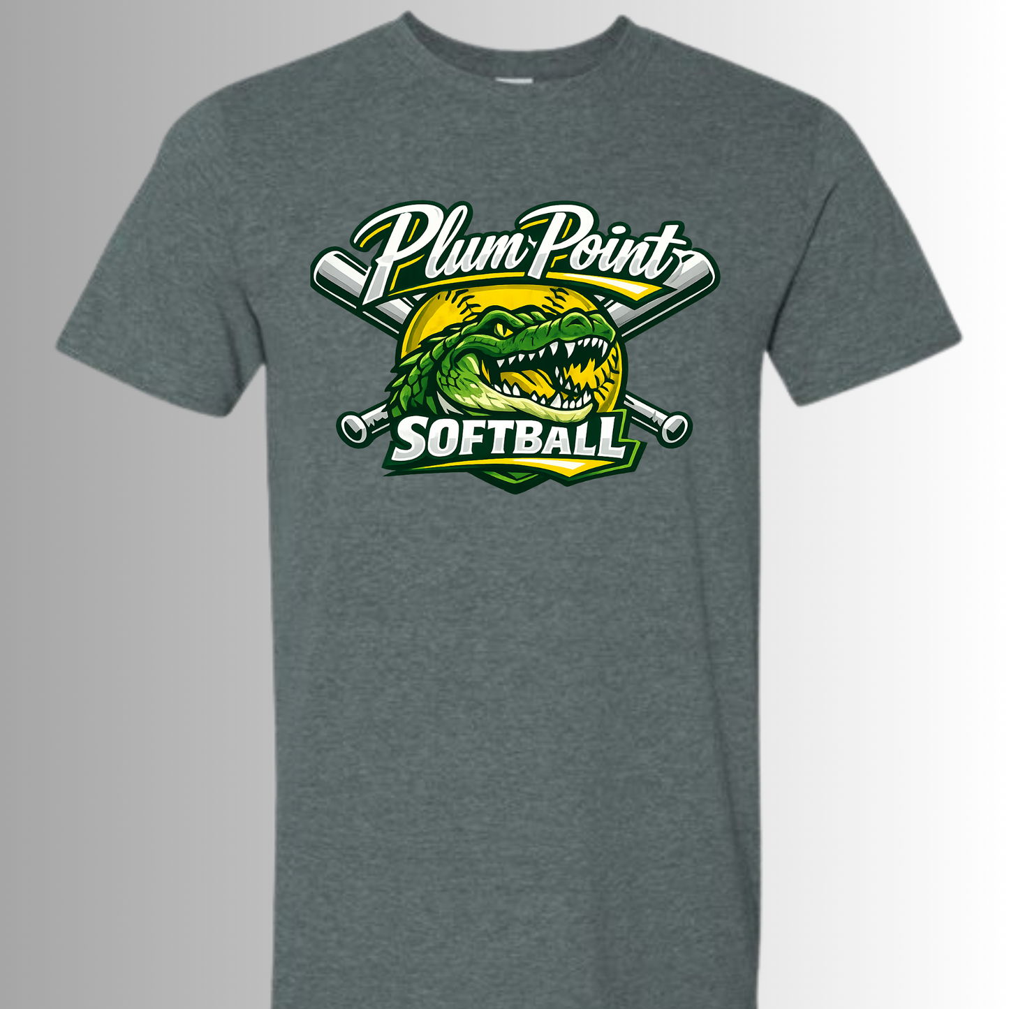 Gray Plum Point Softball T-shirt