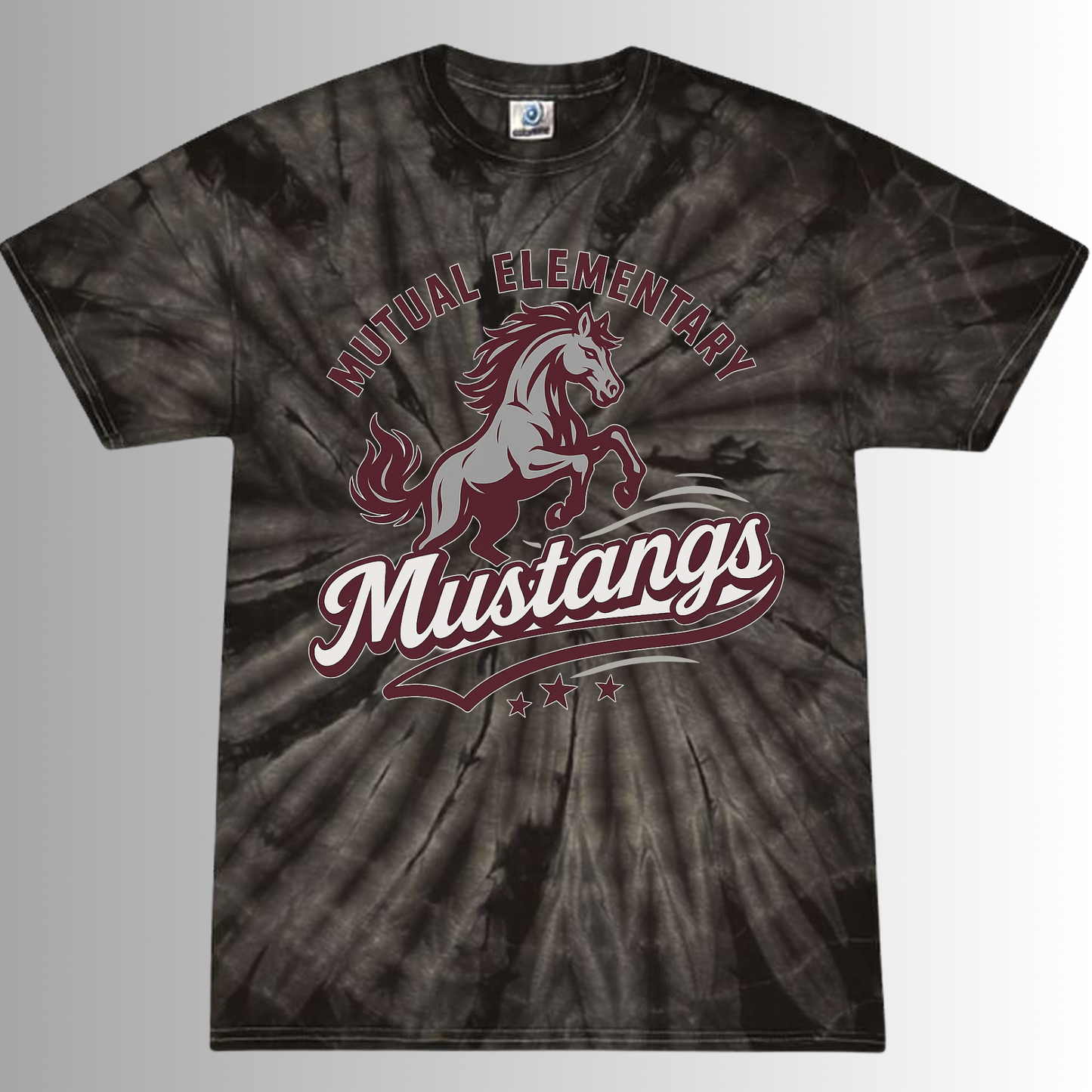 Mustangs Black Tie-Dye Tee