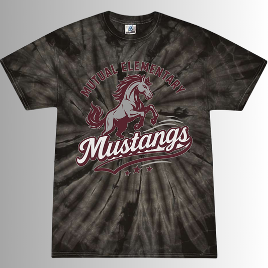 Mustangs Black Tie-Dye Tee