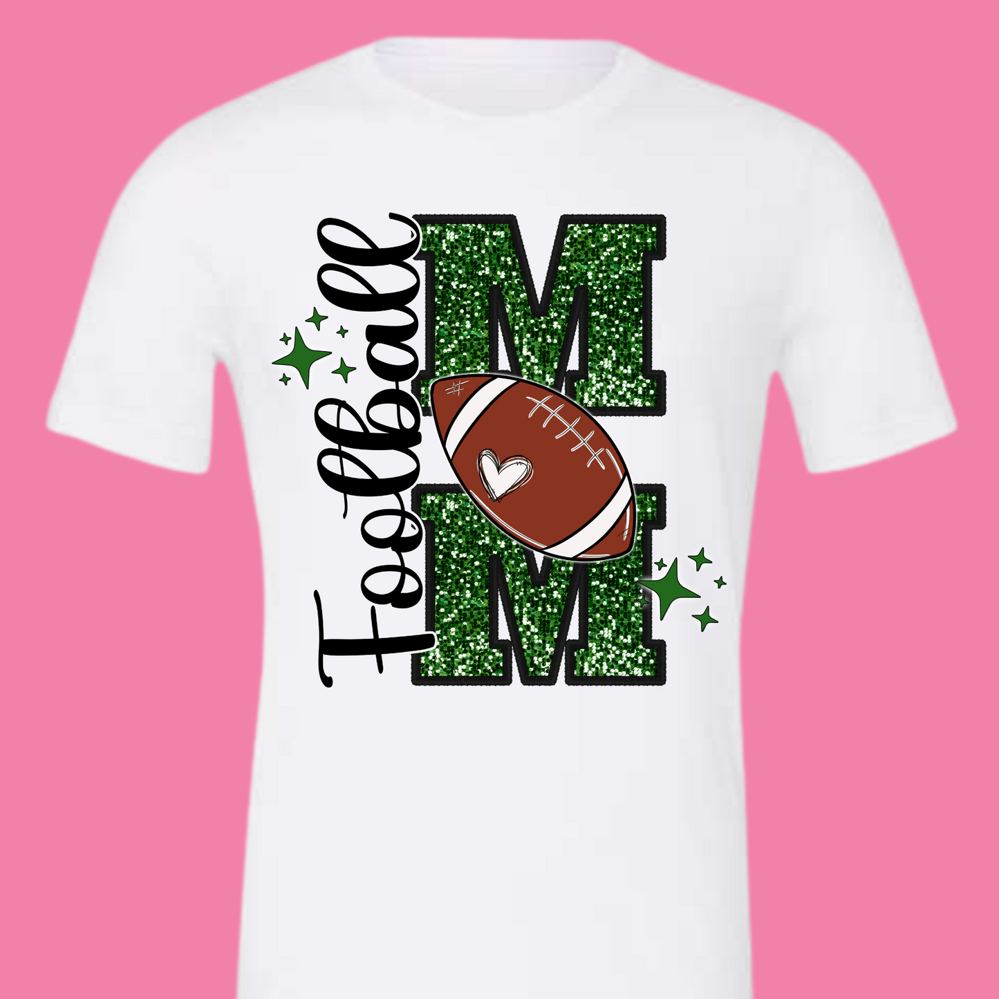 Green Football Mom Tee