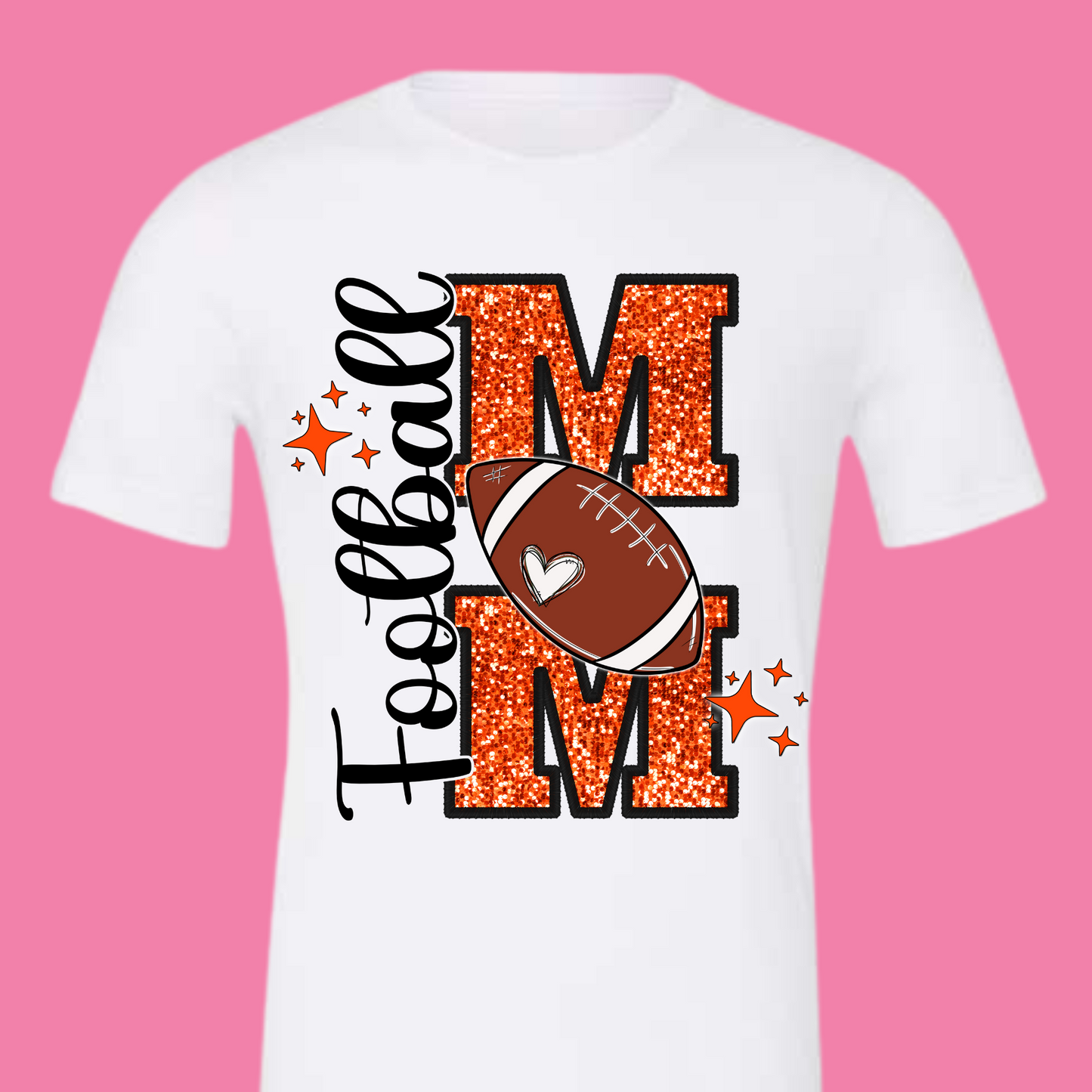 Orange Football Mom Tee