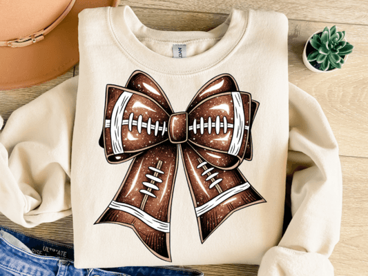 Football Lace Bow Sweatshirt