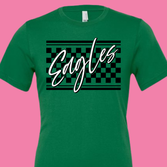 Eagles Checkerboard Script Tee