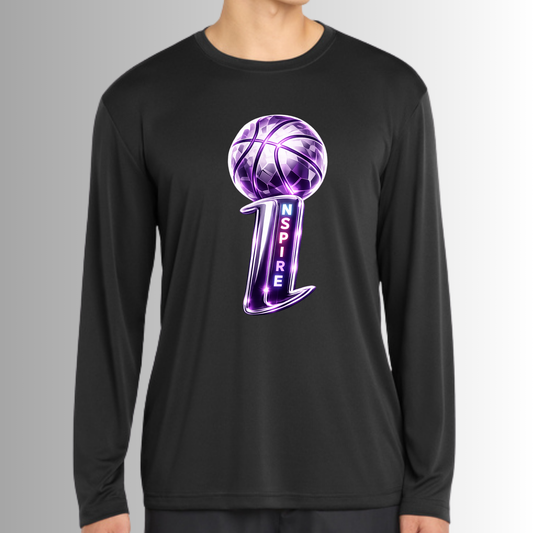 Purple Inspire Basketball LS Black Shirt