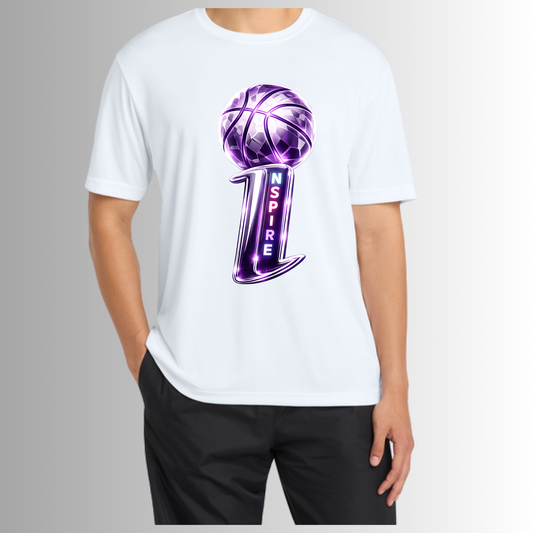 Purple Inspire Basketball white Short Sleeve Shirt