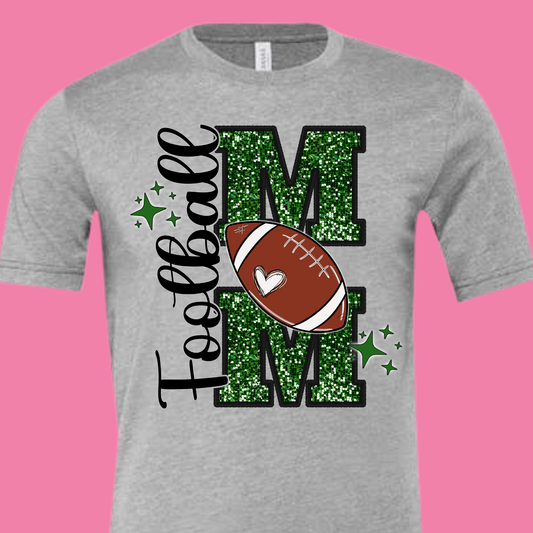 Green Football Mom Tee