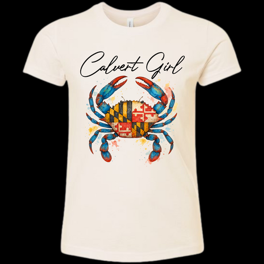 Calvert Girl Watercolor Crab Tee